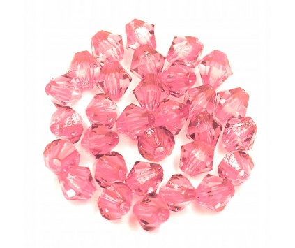 Koraliki Szlifowane Diamenciki 6mm 30szt Jasny Róż