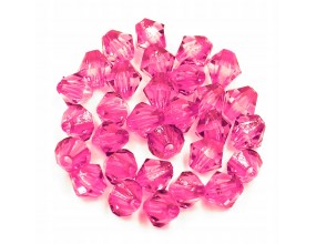 Koraliki Szlifowane Diamenciki 6mm 30szt C. Róż