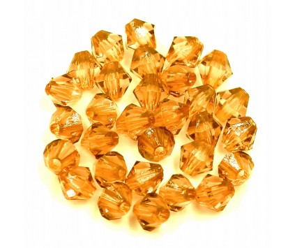 Koraliki Szlifowane Diamenciki 6mm 30szt Pomarańcz