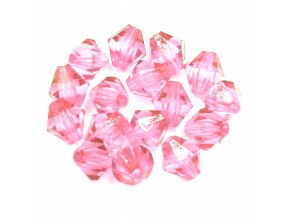Koraliki Szlifowane Diamenciki 8mm 20szt Jasny Róż