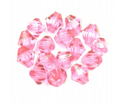 Koraliki Szlifowane Diamenciki 8mm 20szt Jasny Róż