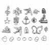 ZAWIESZKI CHARMS MIX + OGNIWA ZESTAW 30 EL.SREBRNE
