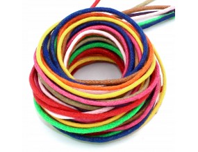 SZNUREK BAWEŁNIANY WOSKOWANY 2mm MIX 10x50cm