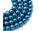 KORALIKI MROŻONE SZNUR 8mm SZKLANE 52szt mleczne