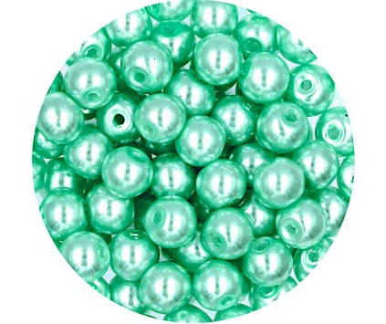 KORALIKI MROŻONE SZNUR 8mm SZKLANE 52szt mleczne