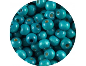 KORALIKI DREWNIANE DREWNO NIEBIESKI 8mm 100sz KULE