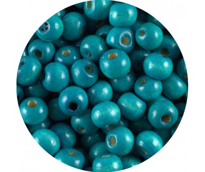 KORALIKI DREWNIANE DREWNO NIEBIESKI 8mm 100sz KULE