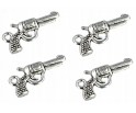 Zawieszka metalowa charms pistolet E 22x16mm 4szt