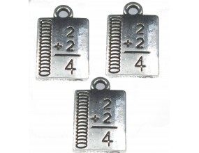 Zawieszka metalowa charms zeszyt 3szt 11x17mm plus