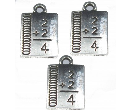 Zawieszka metalowa charms zeszyt 3szt 11x17mm plus