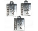 Zawieszka metalowa charms zeszyt 3szt 11x17mm plus