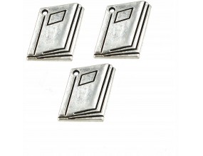 Zawieszka metalowa charms ksiązka 19x13mm 3szt