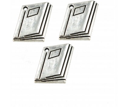 Zawieszka metalowa charms ksiązka 19x13mm 3szt
