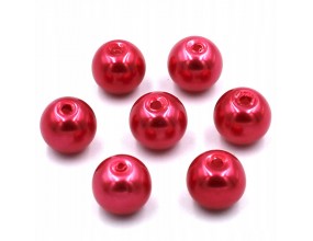 KORALIKI PERŁY SZKLANE PERŁA 8mm CZERWONY 20SZT
