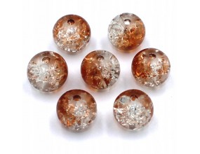 KORALIKI SZKLANE CRACKLE 8mm DWUBARWNE 20SZT
