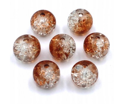 KORALIKI SZKLANE CRACKLE 8mm DWUBARWNE 20SZT
