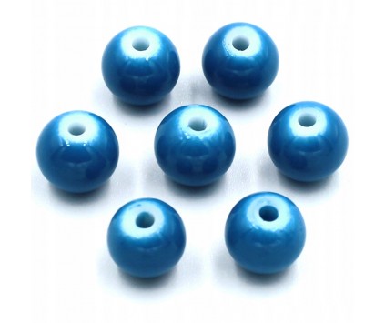KORALIKI SZKLANE POWLEKANE SZARO-NIEBIES 8mm 20SZT