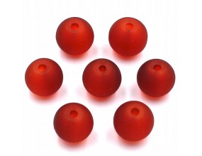 KORALIKI MROŻONE SZKLANE 8mm 20SZT C.CZERWONY