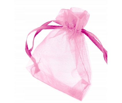 Woreczek Organza 9x7cm 1szt różowy jasny prezent