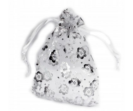 WORECZEK ORGANZA PREZENT BIAŁY ŚLUB 9x7cm