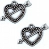 Zawieszka metalowa charms SERCE STRZAŁA 26x17mm