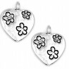 Zawieszka metalowa charms SERCE KWIATKI 19x16mm