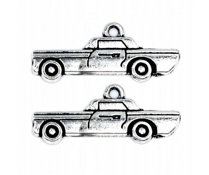 Zawieszka metalowa charms SAMOCHÓD 27x11mm 2szt dzień chłopaka