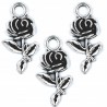 Zawieszka metalowa charms RÓŻA 21x10mm 3szt