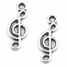 Zawieszka metalowa charms KLUCZ WIOLINOWY 20x8mm 2szt