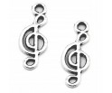 Zawieszka metalowa charms KLUCZ WIOLINOWY 20x8mm 2szt