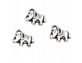 Zawieszka metalowa Charms SŁOŃ SŁONIK 11x11mm 3szt