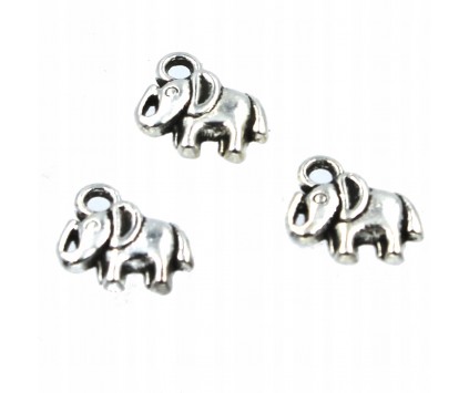 Zawieszka metalowa Charms SŁOŃ SŁONIK 11x11mm 3szt