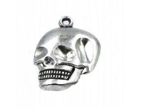 Zawieszka metalowa Charms CZASZKA 22x15mm halloween