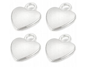 Zawieszka metalowa charms SERCE 11x9mm 4szt