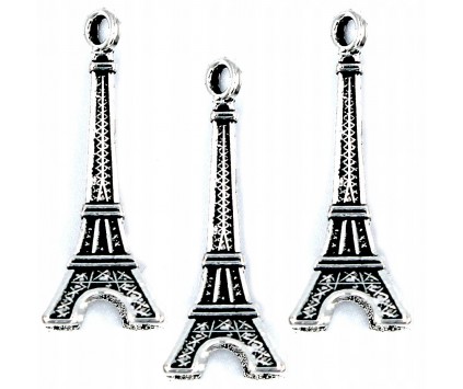 Zawieszka metalowa charms WIEŻA EIFFLA 19mm 3szt
