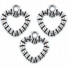Zawieszka metalowa charms SERCE 13x12mm 3szt