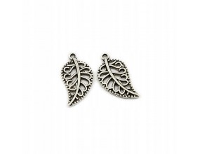 Zawieszka metalowa charms LISTEK LIŚĆ 18x10mm 2szt