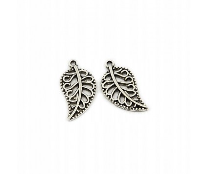 Zawieszka metalowa charms LISTEK LIŚĆ 18x10mm 2szt