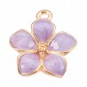 Zawieszka emaliowana charms KWIAT KWIATEK 16x14mm FIOLETOWY 1szt