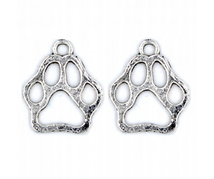 Zawieszka metalowa charms ŁAPA PSA 19x16mm 2szt