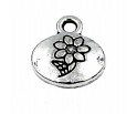 Zawieszka charms metalowa KWIAT okrąg 11x13mm 1szt