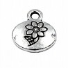 Zawieszka charms metalowa KWIAT okrąg 11x13mm 1szt