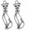 Zawieszka metalowa charms KOT 34x12mm 2szt
