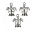 Zawieszka metalowa charms ŻÓŁW 16x12mm 3szt