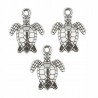 Zawieszka metalowa charms ŻÓŁW 16x12mm 3szt