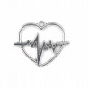 Zawieszka metalowa charms RYTM SERCE EKG 30mm 1szt