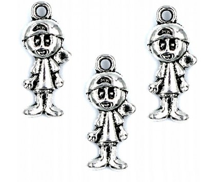 Zawieszka metalowa charms CHŁOPIEC 19x8mm 3szt