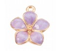 Zawieszka emaliowana charms KWIAT KWIATEK 16x14mm FIOLETOWY 1szt