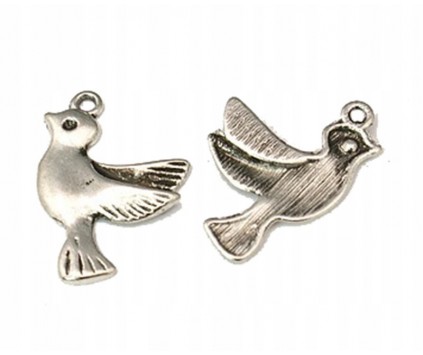 Zawieszka metal Ptaki 22x15mm metalowa CHARMS 4szt