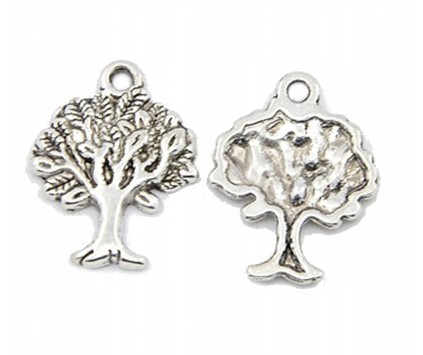Zawieszka metal DRZEWKO 22mm CHARMS 3szt
